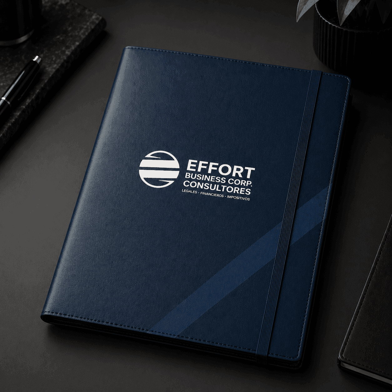Carpeta ejecutiva azul oscuro